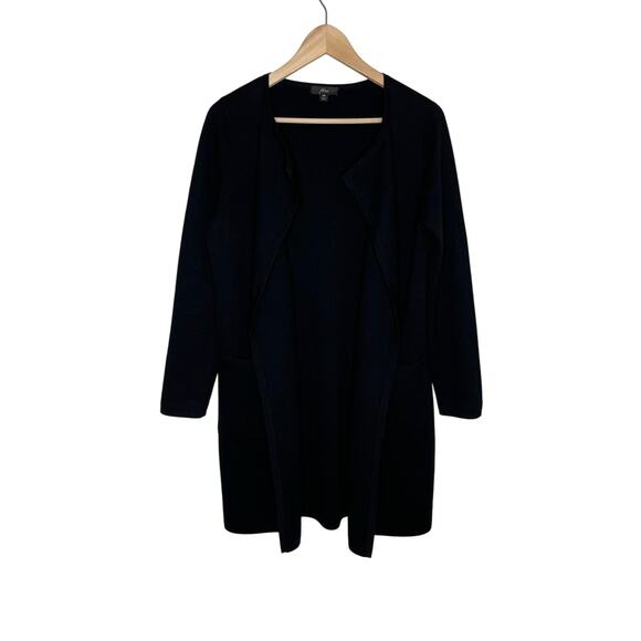 J. Crew Open Front Sweater Blazer Womens XS Black Merino Wool Classic Pockets - Picture 2 of 10